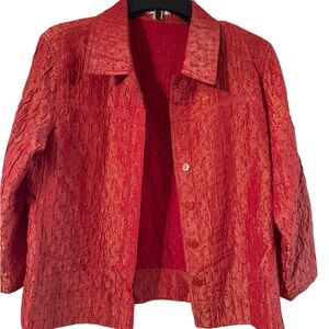 TNA Vibrant Red Crinkle Jacket